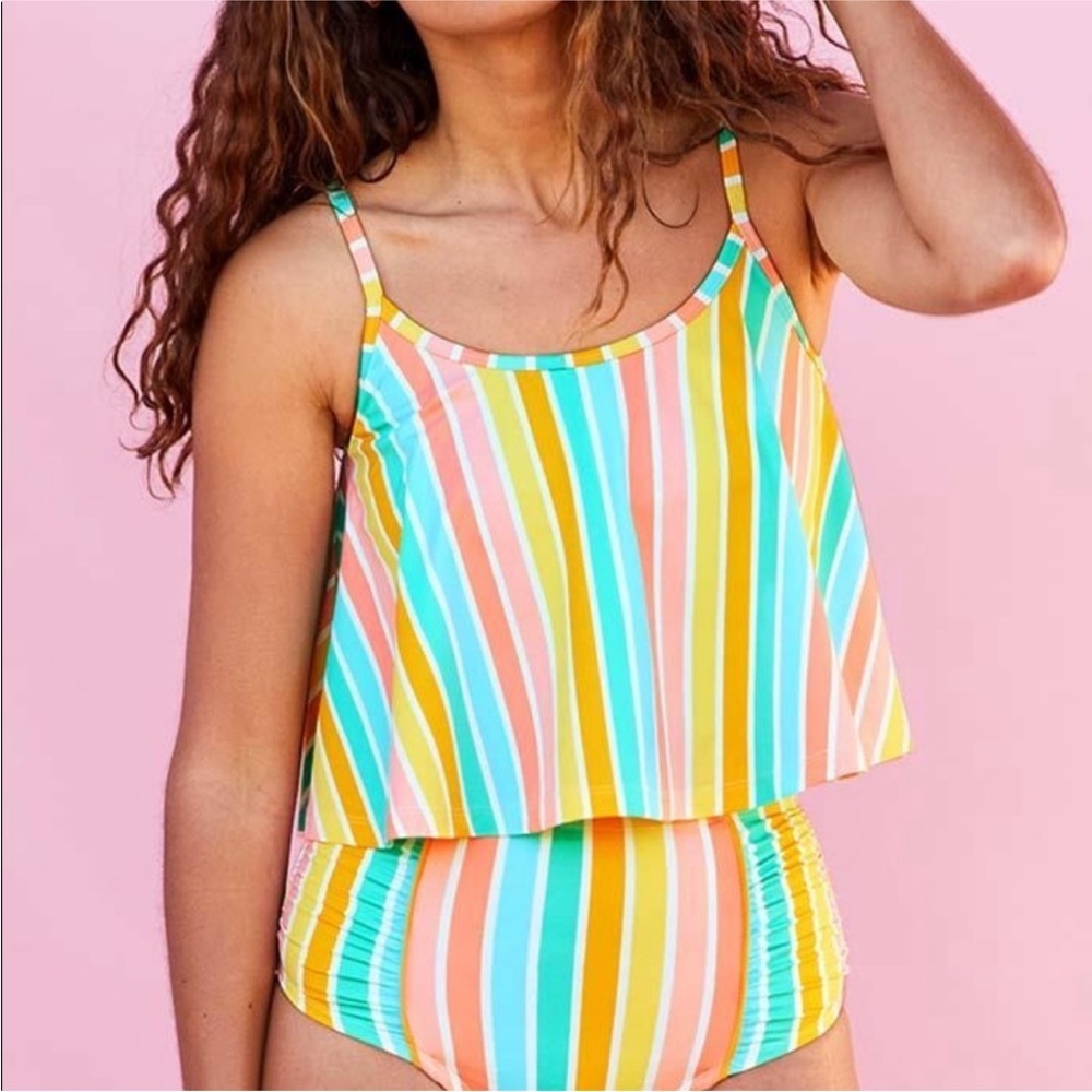 Matilda Jane Colorful Coastal Tankini Swimsuit Top- Small